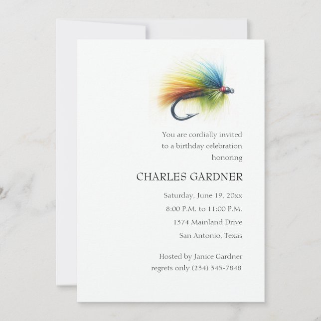 Birthday Invitation Fly Fishing (Front)