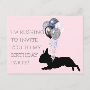 Birthday invitation for a frenchie lover