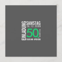 Birthday Invitation (Gray or custom colors)