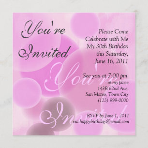 Birthday Invitation in Pink