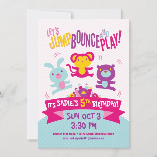 Birthday Invitation *Jump, Bounce & Play* (Front)