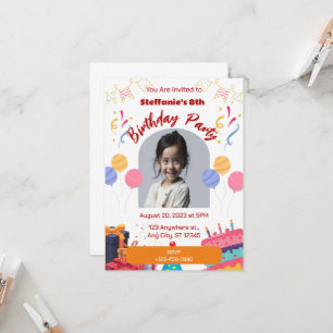 Birthday Invitation Personalize Card