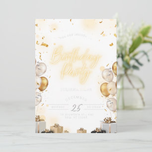 Birthday Invitation Pink Aesthetic Cute Design