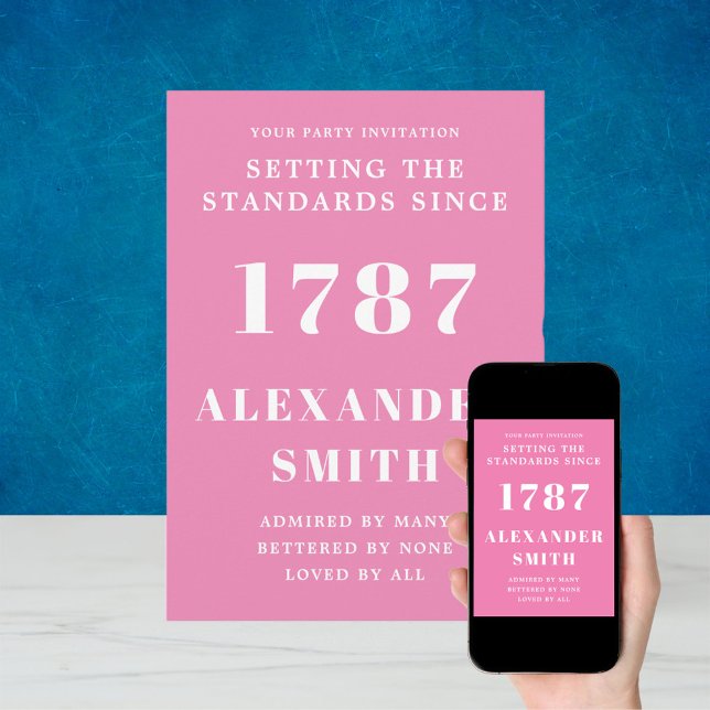 Birthday Invitation Pink And White  (Creator Uploaded)