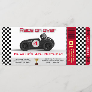 Birthday Invitation Racing Car Theme personalised