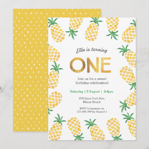Birthday Invitation   tropical pineapple