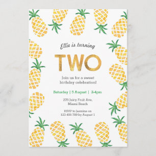 Birthday Invitation   tropical pineapple