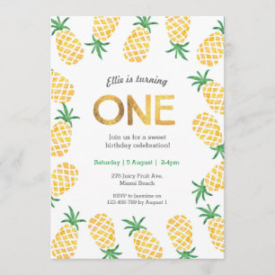 Birthday Invitation   tropical pineapple