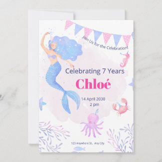 Birthday Invitation Under the Sea Birthday