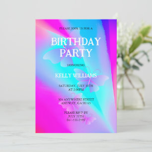 Birthday Invitation with Butterflies