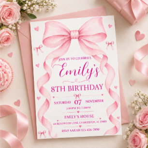birthday invitation with ribbon
