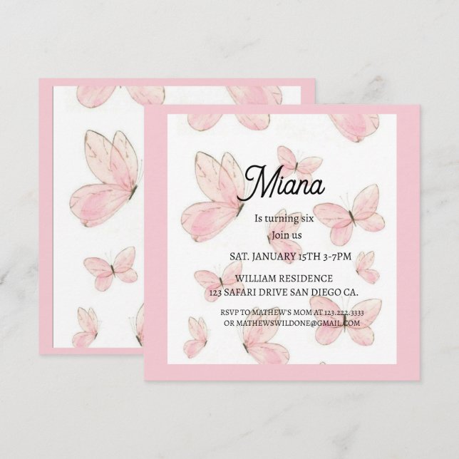 Birthday invitations (Front/Back)