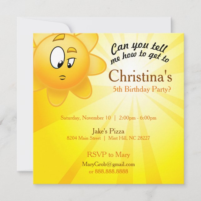 Birthday invite card (Front)
