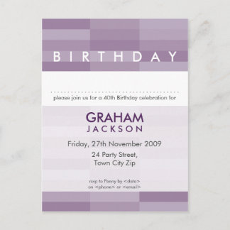 BIRTHDAY INVITE :: modern rectangular panel 4