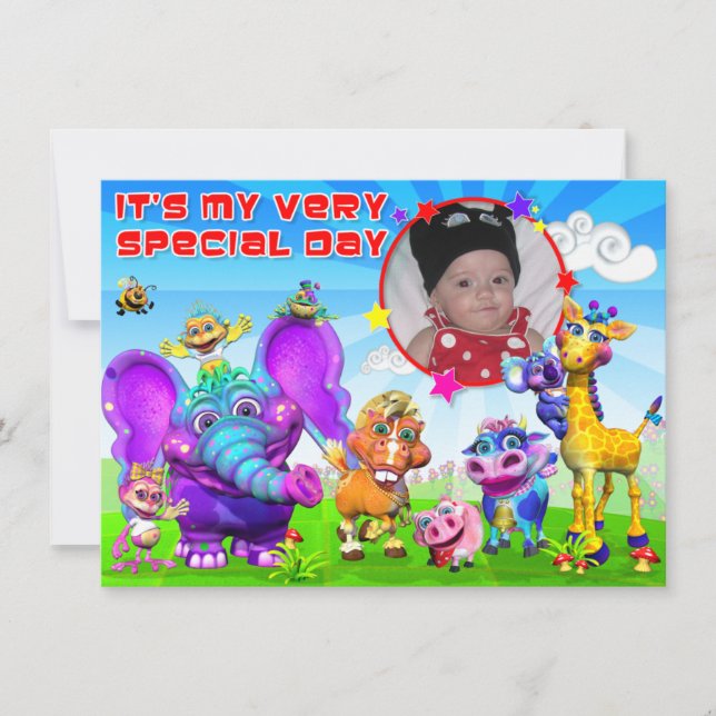 Birthday Invite with "The GiggleBellies" (Front)