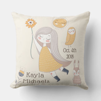 Birthday "It's A Girl! Personalized Name Pillow