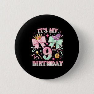 Birthday It's My 9th Birthday Cute Magical Princes 2 Inch Round Button
