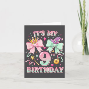 Birthday It's My 9th Birthday Cute Magical Princes Card