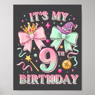 Birthday It's My 9th Birthday Cute Magical Princes Poster