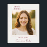 Birthday ivory rose gold photo Save the Date Flyer<br><div class="desc">Please note that this Save the Date is on flyer paper and very thin.  Please visit our store for premium paper.

A soft ivory colored background,  rose gold text.  Personalize and add your photo and the details.</div>