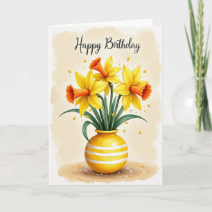 Birthday Joy Floral Vase Card