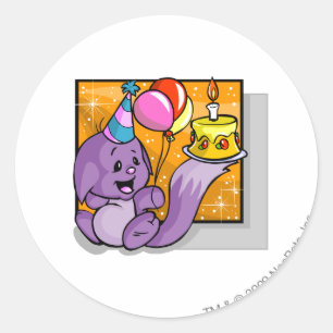 Birthday Kacheek Classic Round Sticker