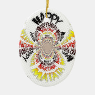 Birthday Kaleidoscope Art Print Ceramic Ornament