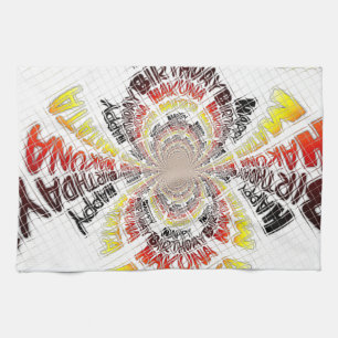 Birthday Kaleidoscope Art Print Kitchen Towel