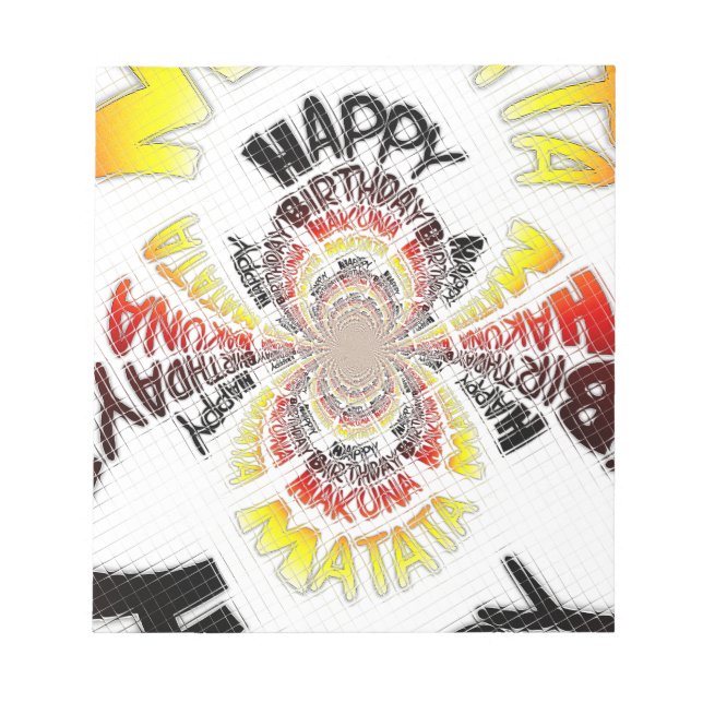 Birthday Kaleidoscope Art Print Notepad (Front)