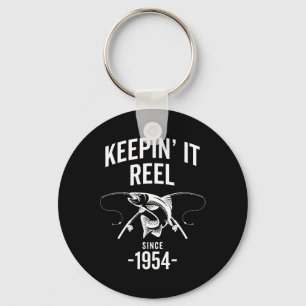 Birthday Keepin It Reel Since 1954 Fishing Fisherm Keychain