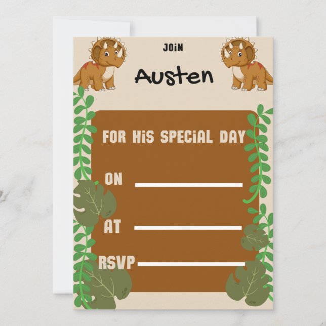 Birthday kids invitation (Front)