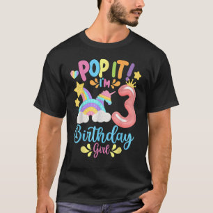 Birthday Kids Pop It I Am 3 Years Old 3rd Birthday T-Shirt