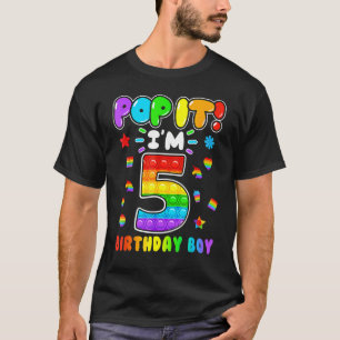 Birthday Kids Pop It I Am 5 Years Old 5th Birthday T-Shirt