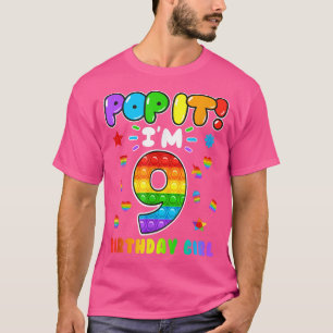 Birthday Kids Pop It I Am 9 Years Old 9th Birthday T-Shirt