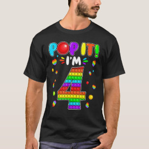 Birthday Kids Pop It I'm 4 Years Old 4th Birthday T-Shirt