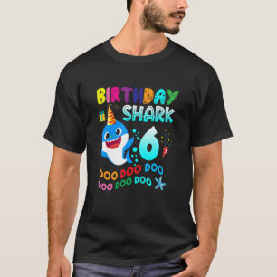 Birthday Kids Shark 6 Year Old 6th Birthday Matchi T-Shirt