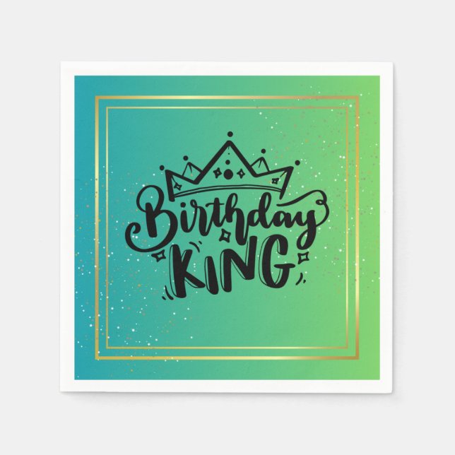 Birthday King Paper Napkins (Front)