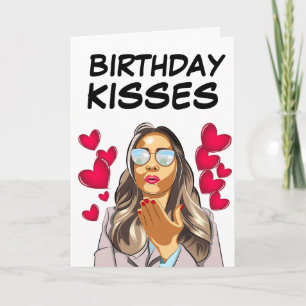 BIRTHDAY KISSES FRIEND GREETING CARD