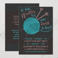 Birthday Knitting Bee Party | Funny Knitting Yarn