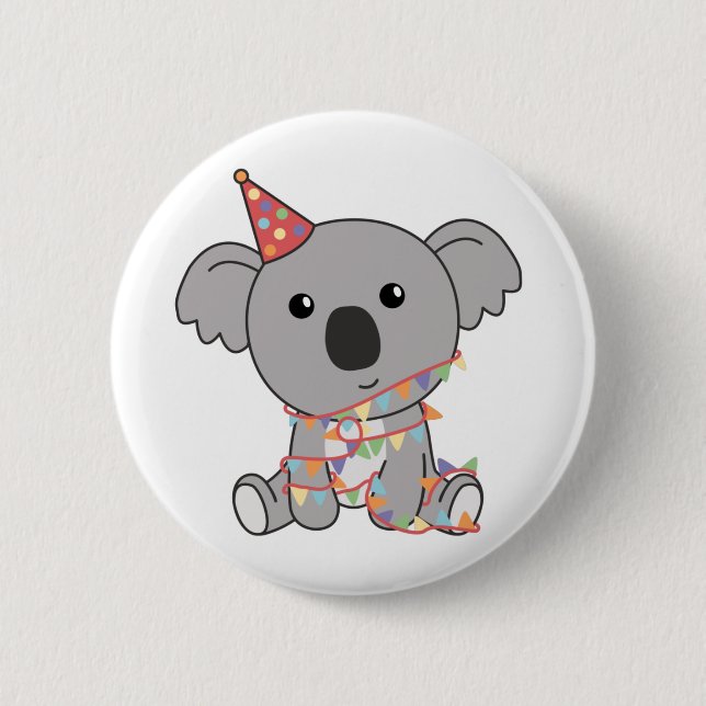Birthday Koala For Kids A Birthday Button (Front)