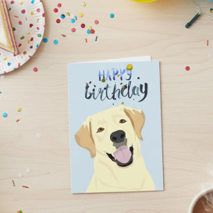 Birthday Labrador Lab Retriever Yellow Card