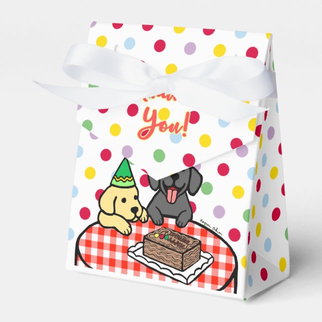 Birthday Labrador Puppies Favour Box (Front Side)
