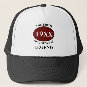 Birthday Legend Any Year Humour Father Black Red Trucker Hat