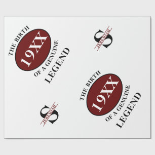 Birthday Legend Year Monogram Initial Name Father Wrapping Paper