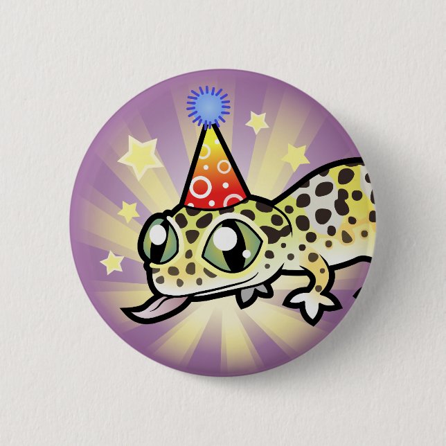 Birthday Leopard Gecko 2 Inch Round Button (Front)