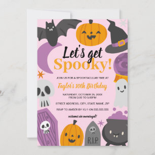 Birthday Let's Get Spooky Halloween Party Invitation