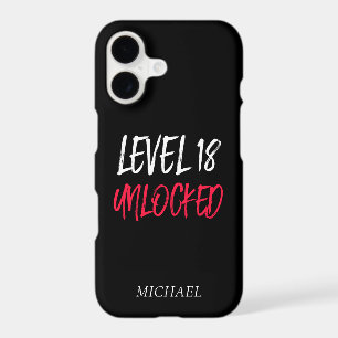 Birthday Level 18 Unlocked Black iPhone Case
