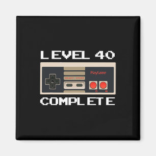 Birthday Level 40 Complete Video Gamer Magnet