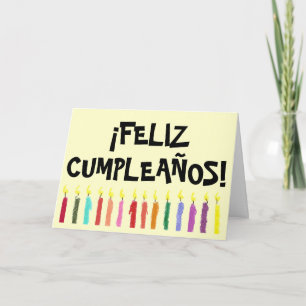 Birthday Light Card - Spanish