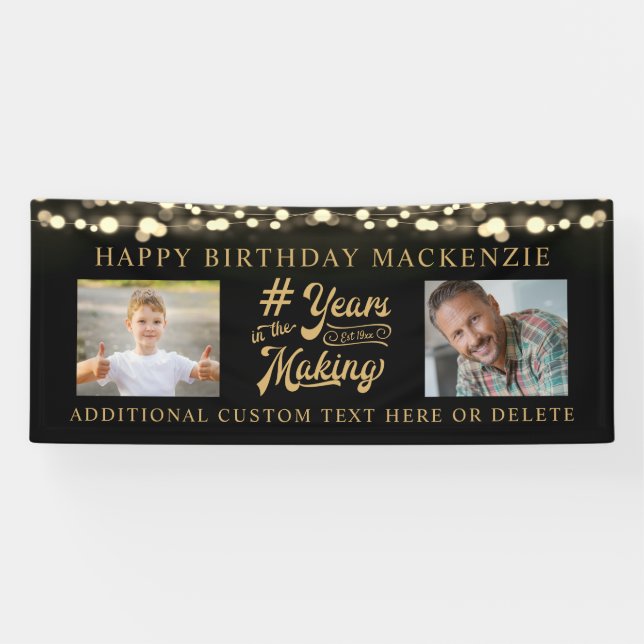 Birthday Lights Photo YEARS IN THE MAKING Banner (Horizontal)